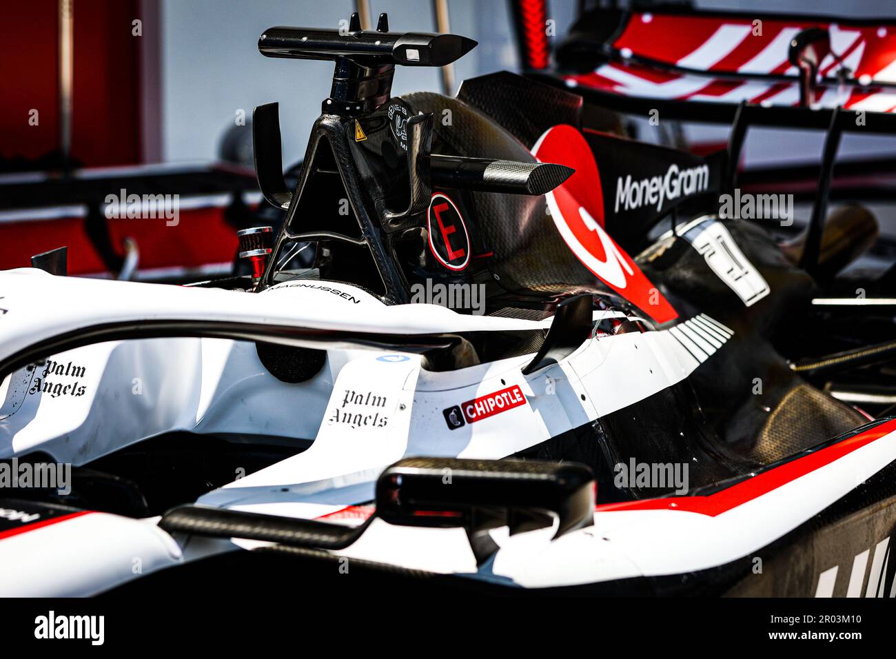 Haas F1 Team VF-23 Ferrari, prise d'air mécanique détaillée lors du Grand Prix de Miami de Formule 1 Crypto.com 2023, 5th tour du Championnat du monde de Formule 1 2023 de 05 mai au 07 2023 sur l'aérodrome de Miami, dans les jardins de Miami, en Floride, Etats-Unis d'Amérique - photo Antonin Vincent/DPPI crédit: DPPI Media/Alay Live News Banque D'Images