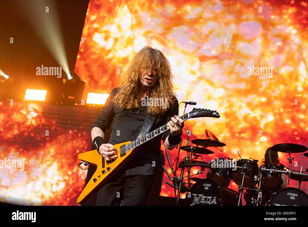 Le groupe de rock Megadeth se produit au centre d'Abbotsford, à Abbotsford (Colombie-Britannique), au Canada, sur 28 avril 2023 Banque D'Images