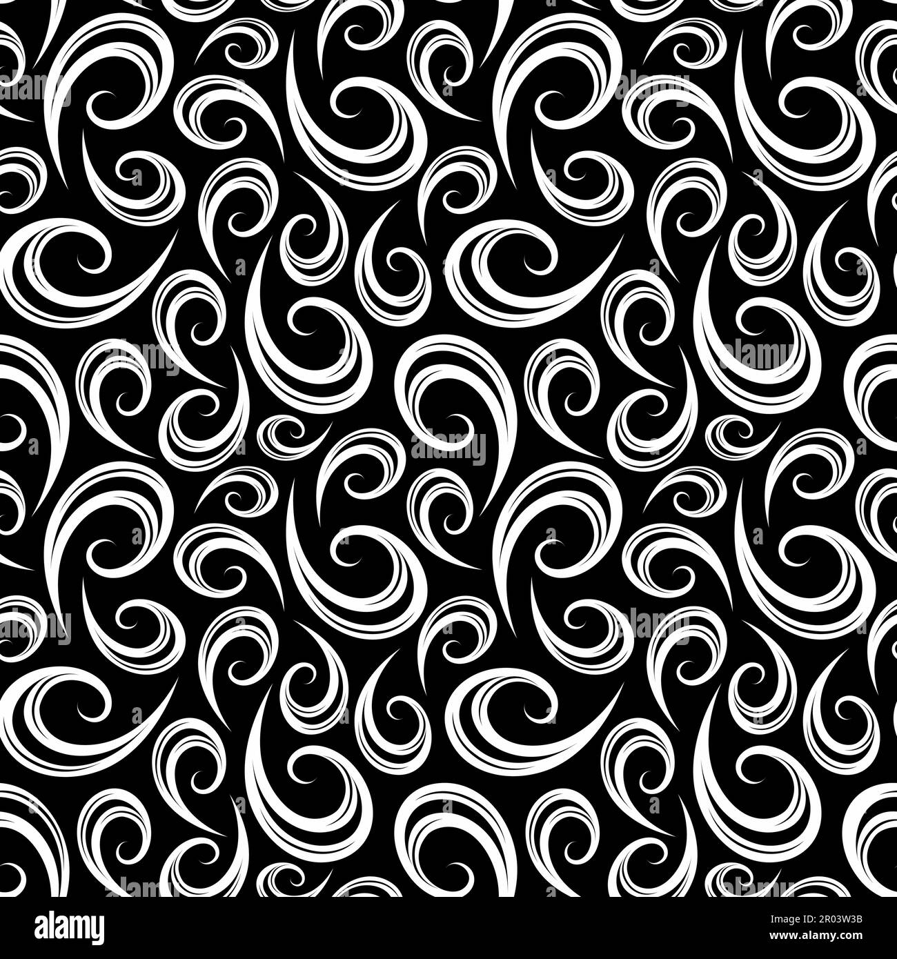 Motif décoratif sans couture avec boucles. Illustration de Vecteur