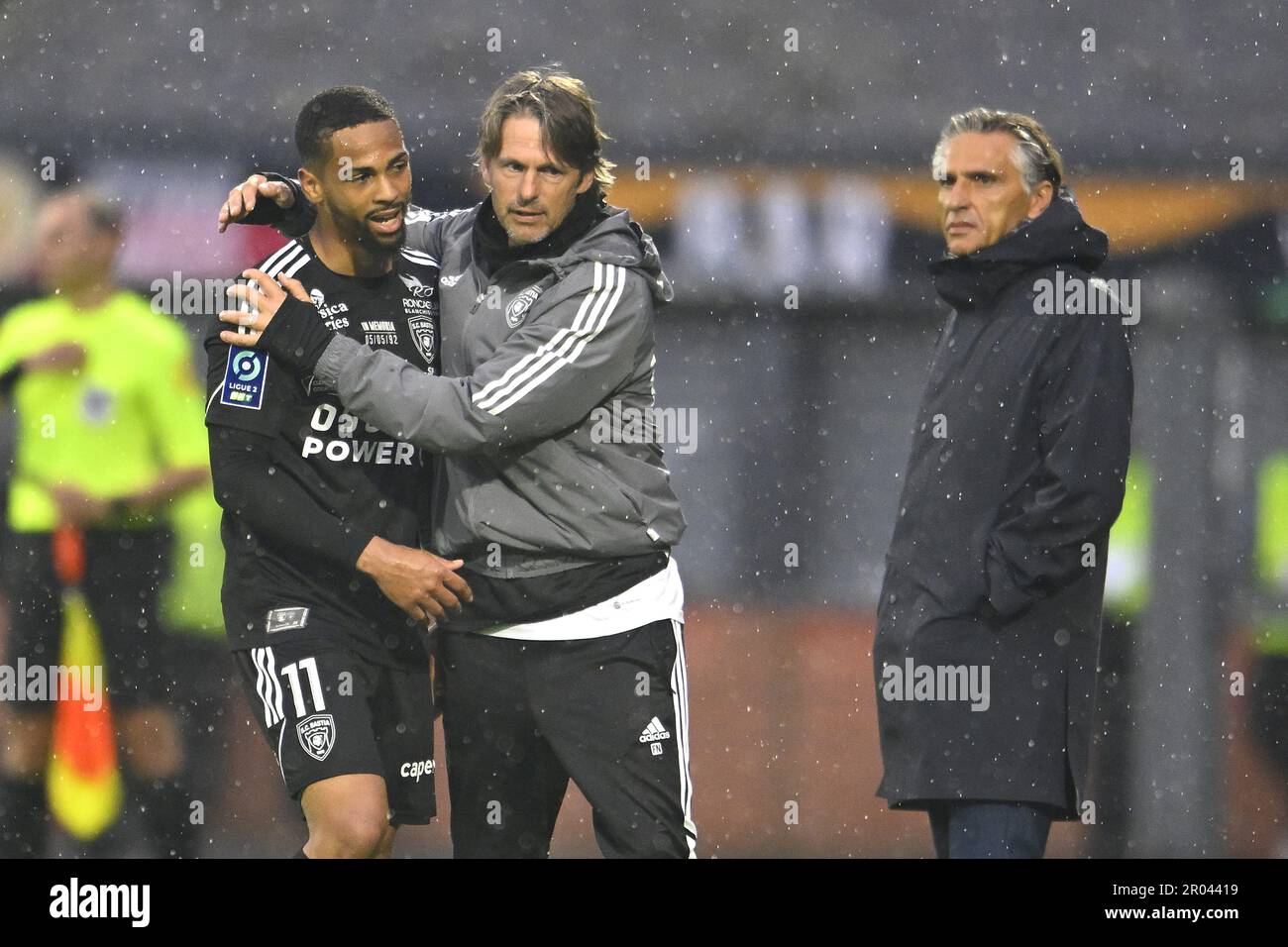 ©PHOTOPQR/OUEST FRANCE/Vincent MICHEL ; Laval ; 06/05/2023 ; football - Ligue 2 - Laval / Bastia - 34ème journée expulsion de Franck Magri / Bastia photo Vincent Michel / Ouest-France Banque D'Images