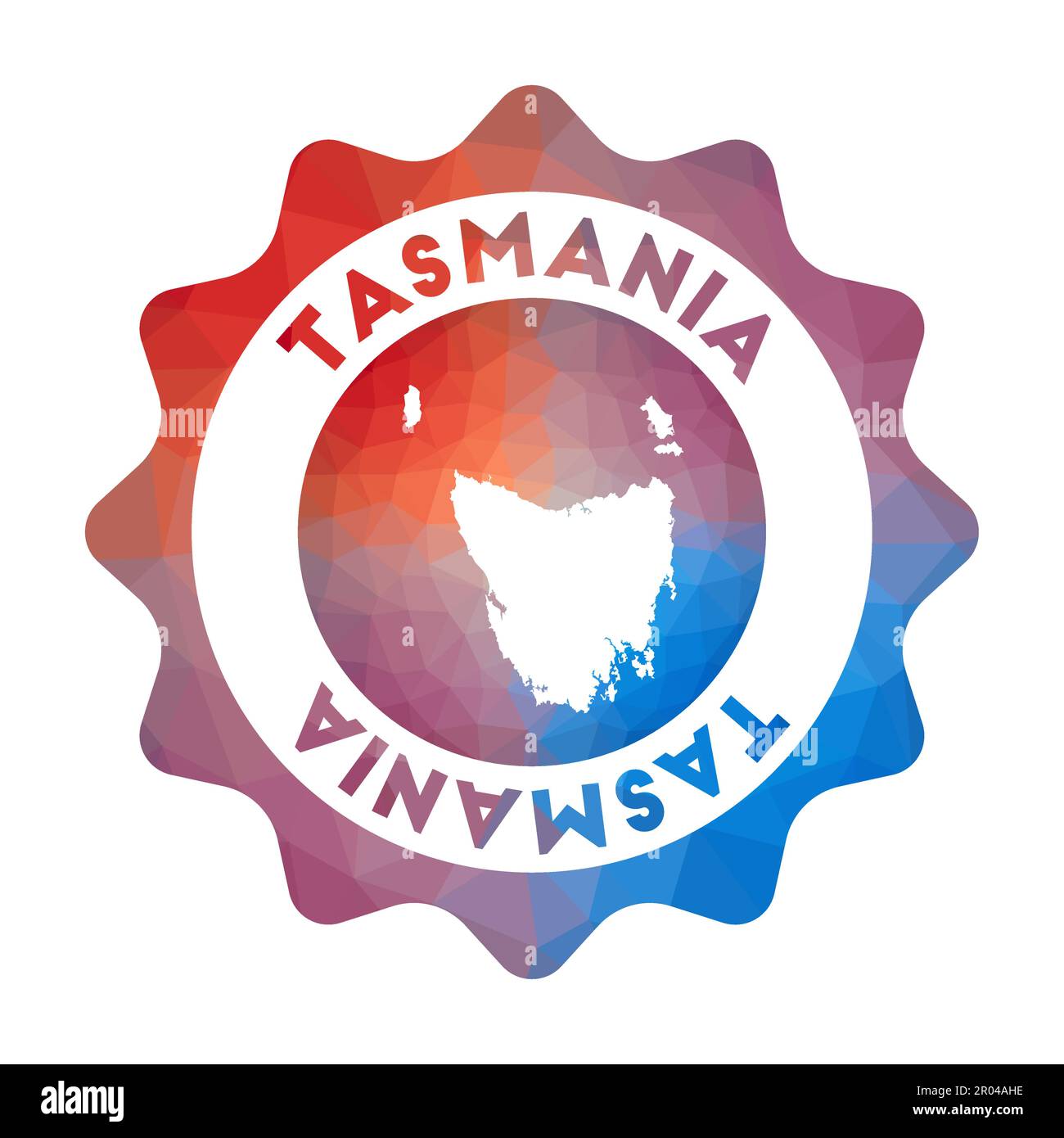 Logo Tasmanie en poly bas. Logo coloré de voyage dégradé de l'île dans un style géométrique. Illustration de Vecteur