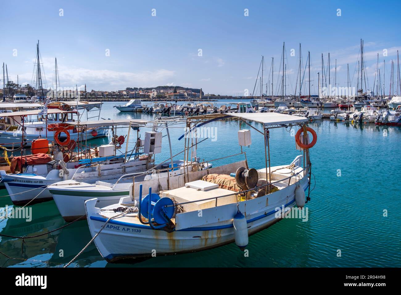 Marina de Rethymno , Crète, Grèce Banque D'Images