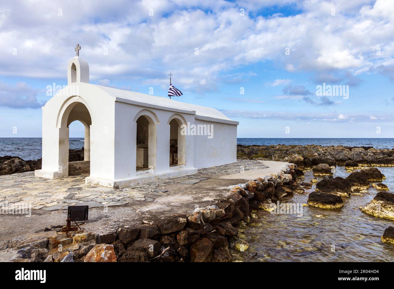 Eglise d'Agios Nikolaos (Saint Nicolas), Georgoupoli, Crète, Grèce Banque D'Images