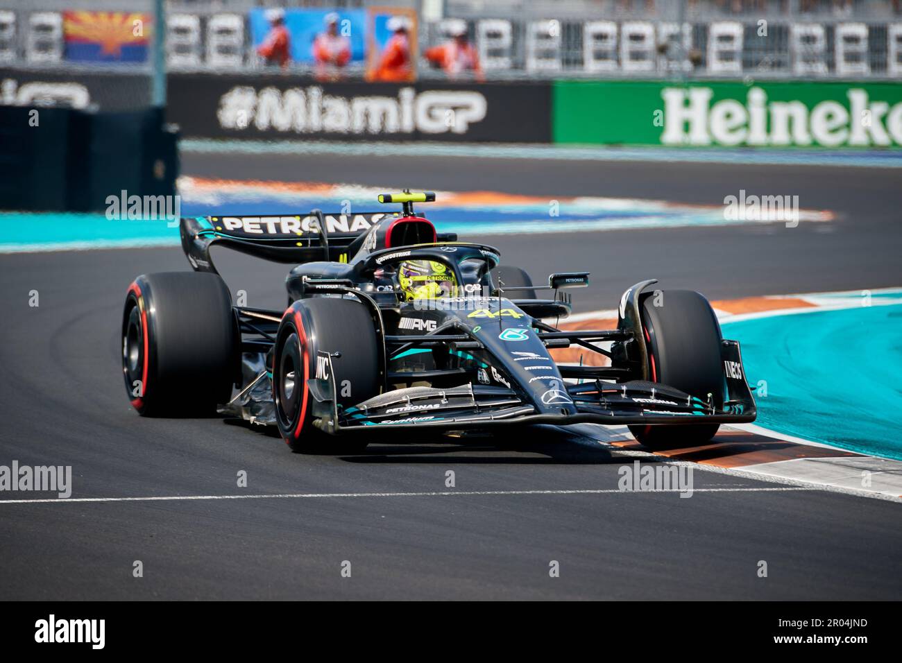 Miami Gardens, Floride, États-Unis. 6th mai 2023. Journée de qualification, Grand Prix de Miami F1 à l'aérodrome international de Miami sur 6 mai 2023 dans les jardins de Miami, Floride, États-Unis. Pôle position: 11 Sergio Perez (MEX) Red Bull Racing; deuxième: 14 Fernando Alonso (ESP) Aston Martin; troisième: 55 Carlos Sainz (ESP) Ferrari. Credit: Yaroslav Sabitov/YES Market Media/Alay Live News. Banque D'Images