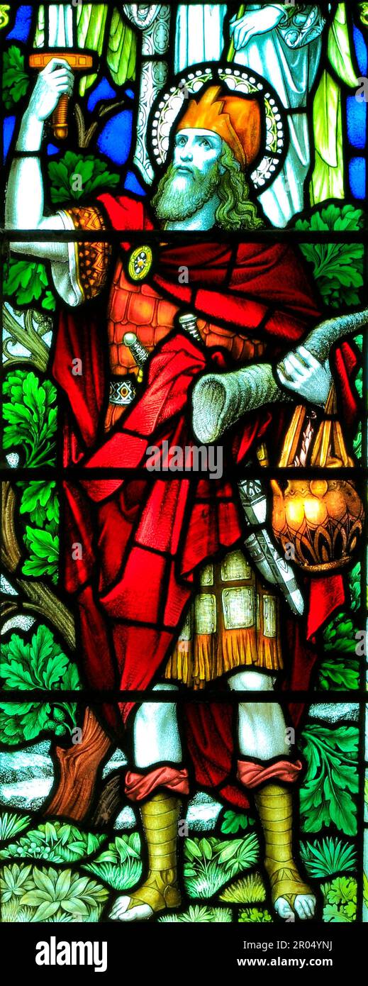 Gédéon, vitrail, All Saints Church, Warham, Norfolk, England, UK, école anglaise, au début du xxe siècle Banque D'Images