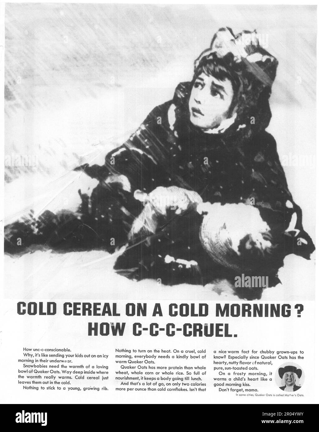Publicité Quaker Oats dans un magazine Journal, décembre 1965 Banque D'Images