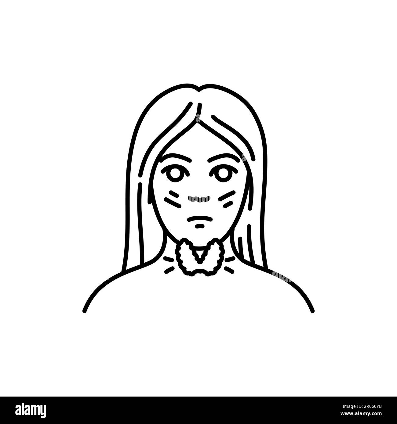 Icône de la ligne noire de la maladie de Basedow. Maladies auto-immunes. Pictogramme pour page Web, application mobile, Promo. Illustration de Vecteur