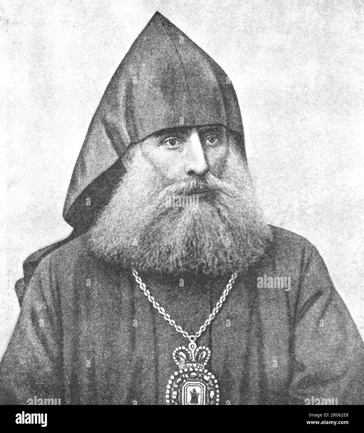 Matthieu II Izmirlian, Matthieu II de Constantinople (1845–1910) était le Catholicos de tous les Arméniens de l'Église apostolique arménienne à la mère-Siège de Saint-Etchmiadzin en 1908–1910. Il succéda à Mkrtich i Khrimian (mieux connu sous le nom de Khrimian Hayrik), qui régna sous le nom de Catholicos de 1892 à 1907. Banque D'Images