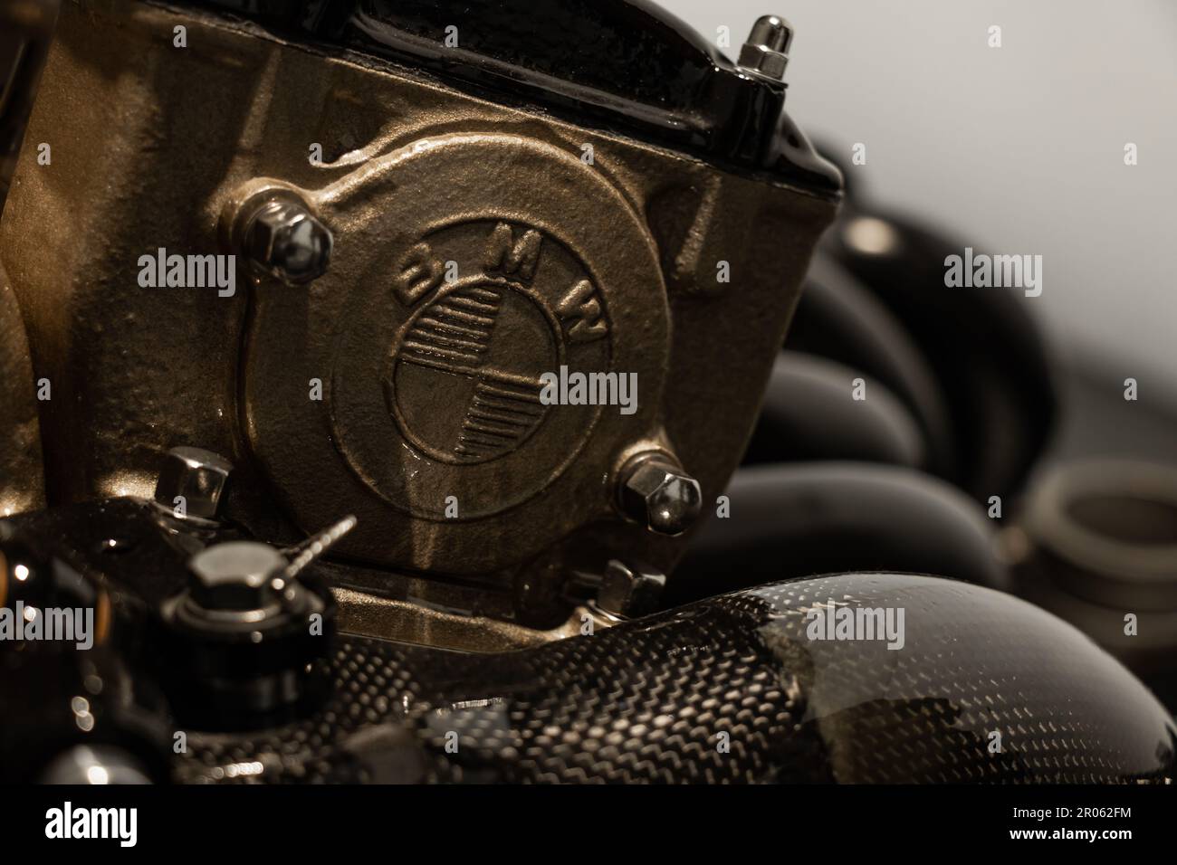 BMW Engine On Display au musée BMW, Munich Allemagne Banque D'Images