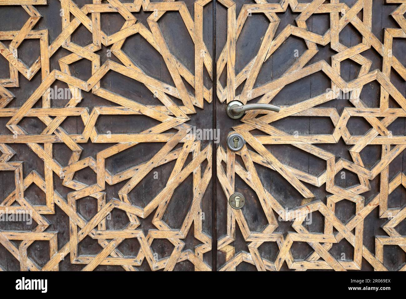 Partie de porte avec motif en bois, Gurzuf Banque D'Images