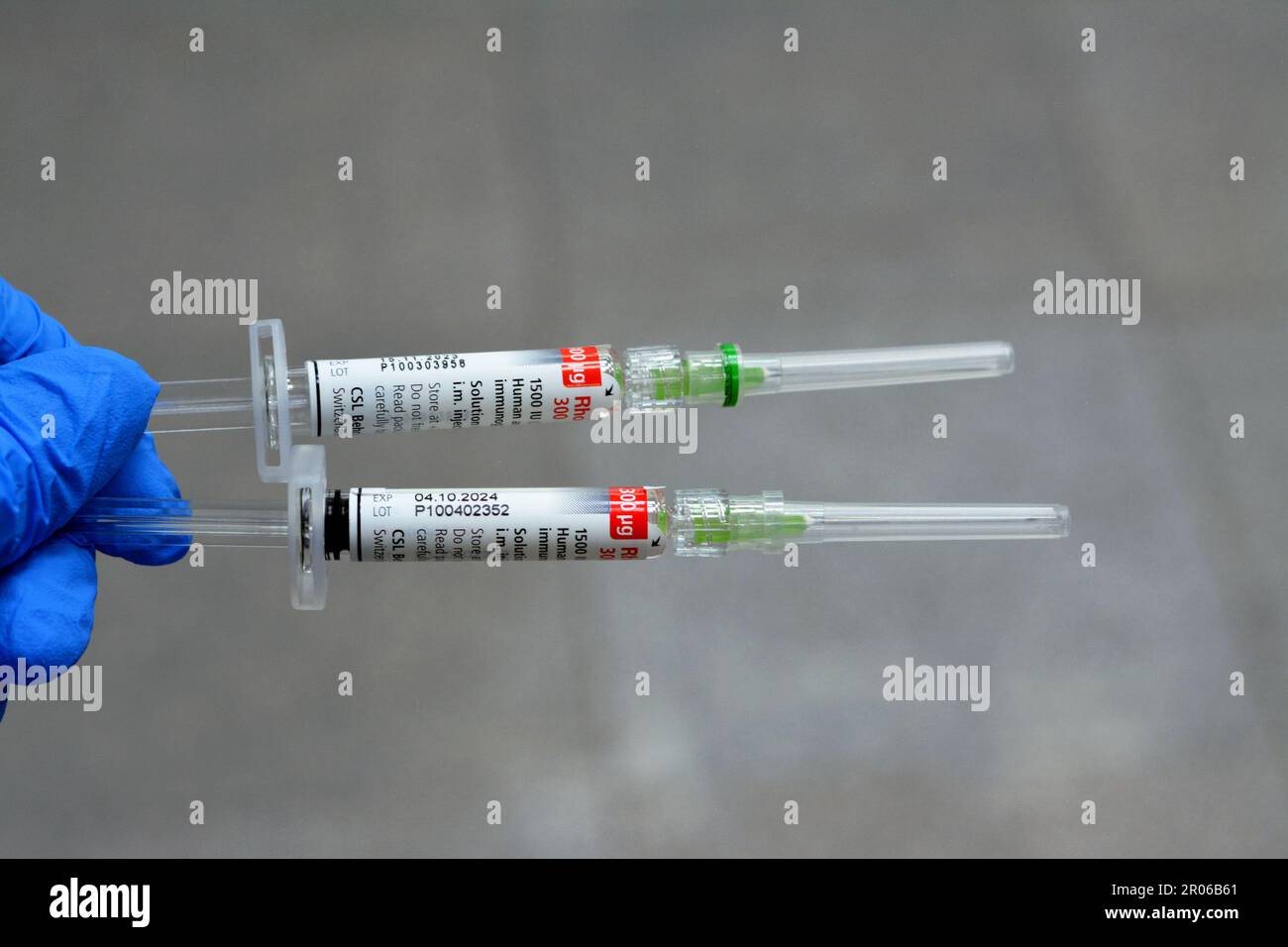 Le Caire, Egypte, 2 mai 2023: Immunoglobuline humaine anti-D (RH) Rhophylac 300 μg microgrammes 1500 UI pour injection IV ou IM pour la prévention de l'immuniza RH(D) Banque D'Images