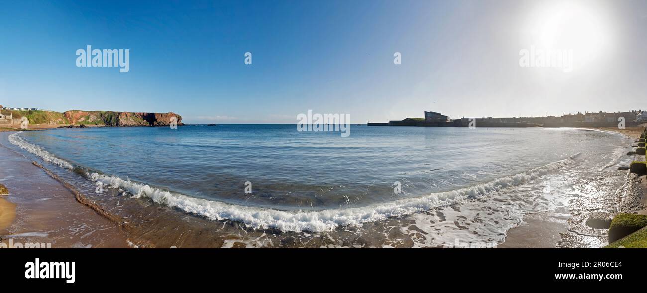 Panorama du port d'Eyemouth, frontières écossaises Banque D'Images