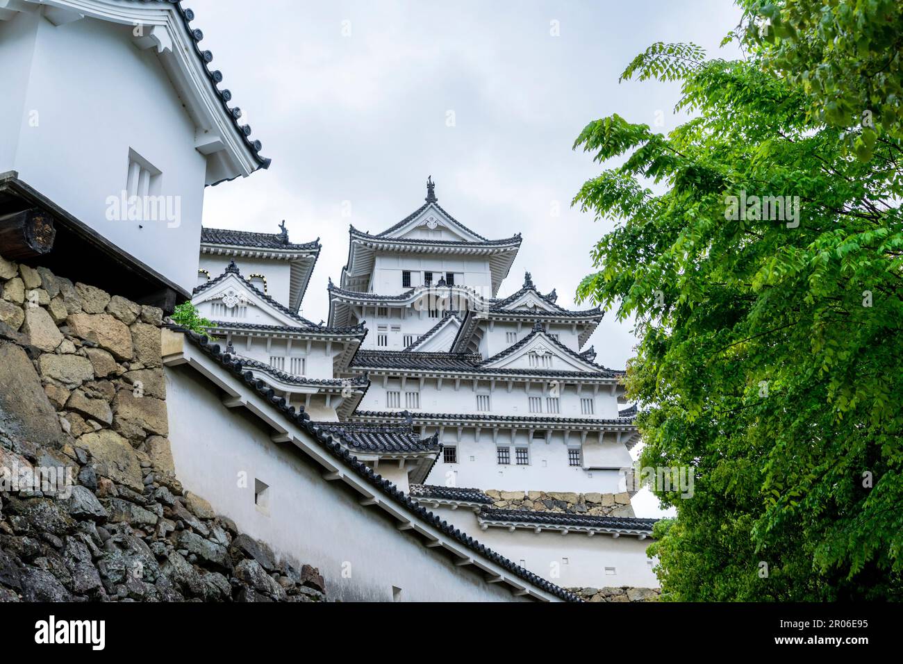 Fortifications du château Himeji dans la préfecture de Hyogo/Japon Banque D'Images