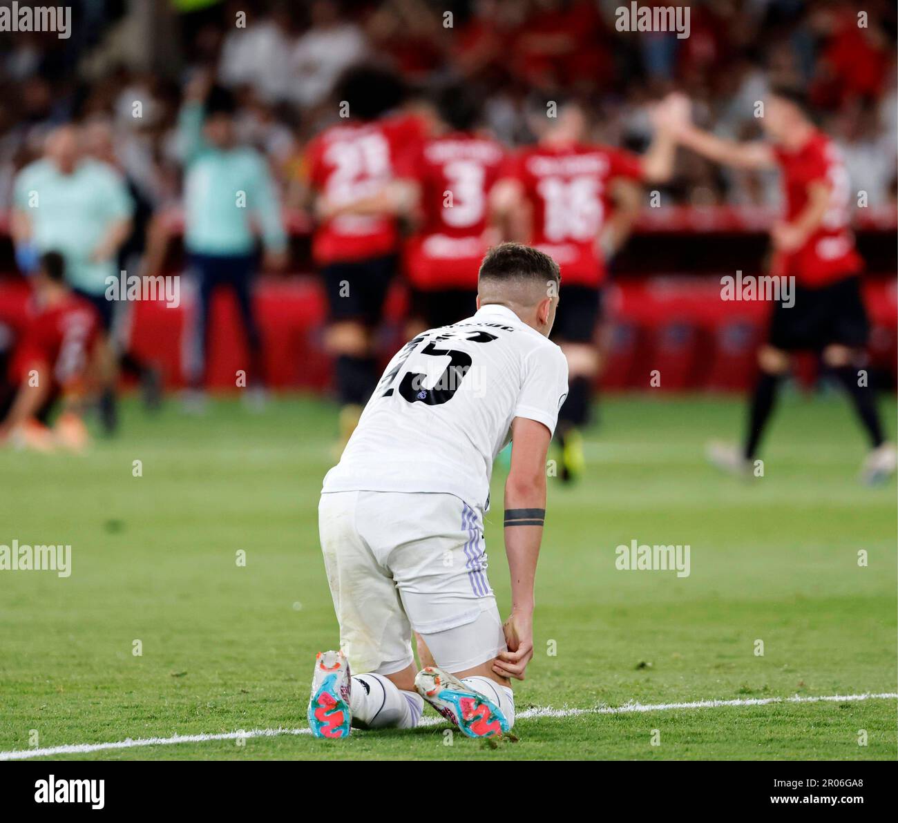 Séville, Espagne. 07th mai 2023. Finale espagnole de football de Copa del Rey Real Madrid v Osasuna au stade de la Cartuja à Séville, 06 mai 2023 les joueurs d'Osasuna célèbrent un but de Lucas Torro 6/05/2023 SEVILLA FINAL DE LA COPA DEL REY DE FUTBOL en EL ESTADIO DE LA CARTUJA DE SEVILLA REAL MADRID CF-CA OSASUNA 900/Corson Press Credit: CORSON PRESS/Alay Live News Banque D'Images