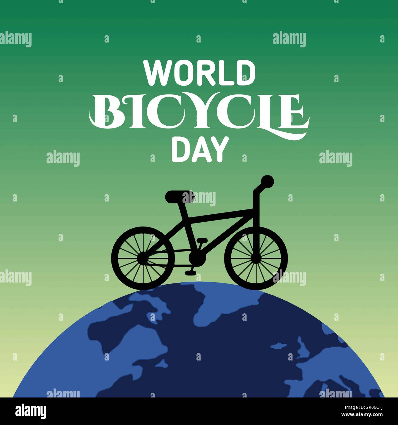 Journée mondiale du vélo. 3 juin. Convient aux cartes de vœux, affiches et bannières. Illustration vectorielle Illustration de Vecteur