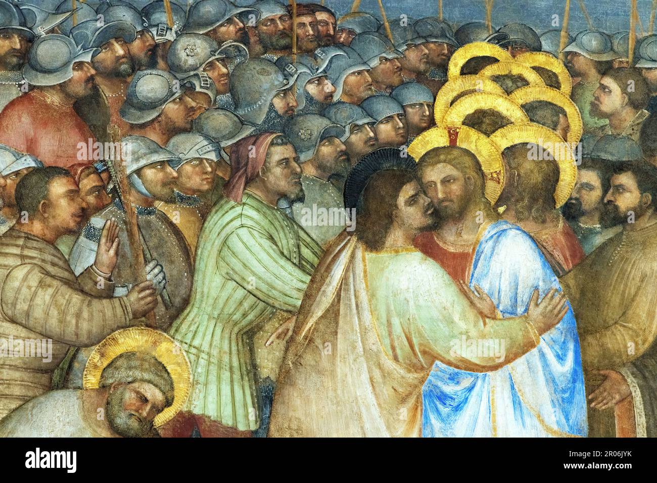Baiser de Judas de l'ancien Baptistère de Padoue, Italie Banque D'Images