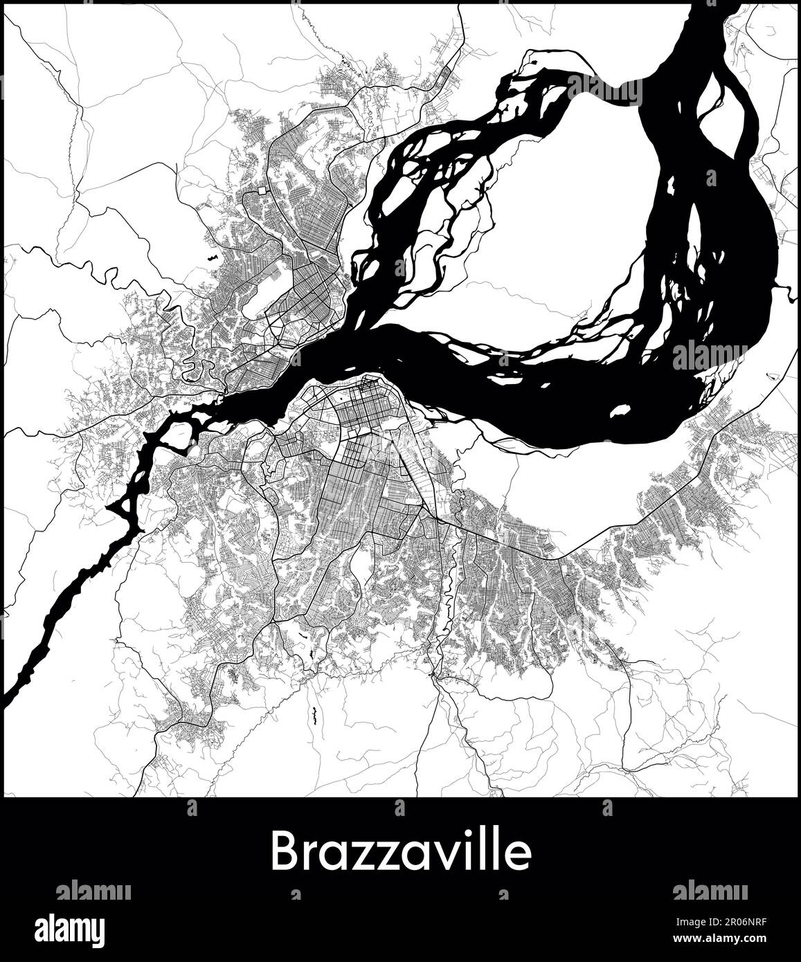 Carte de la ville Afrique République du Congo Brazzaville illustration vectorielle Illustration de Vecteur