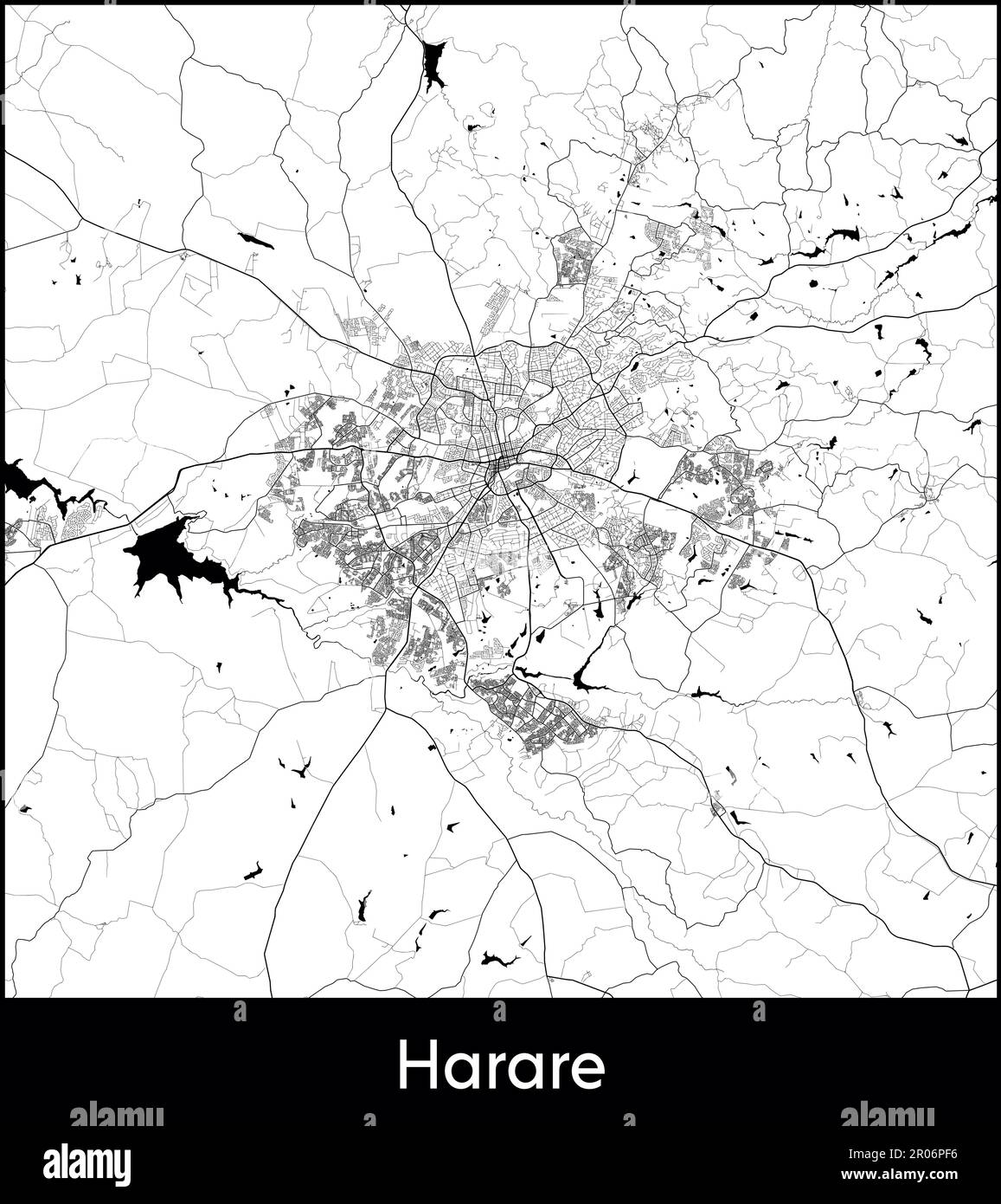 Carte de la ville Afrique Zimbabwe Harare illustration vectorielle Illustration de Vecteur