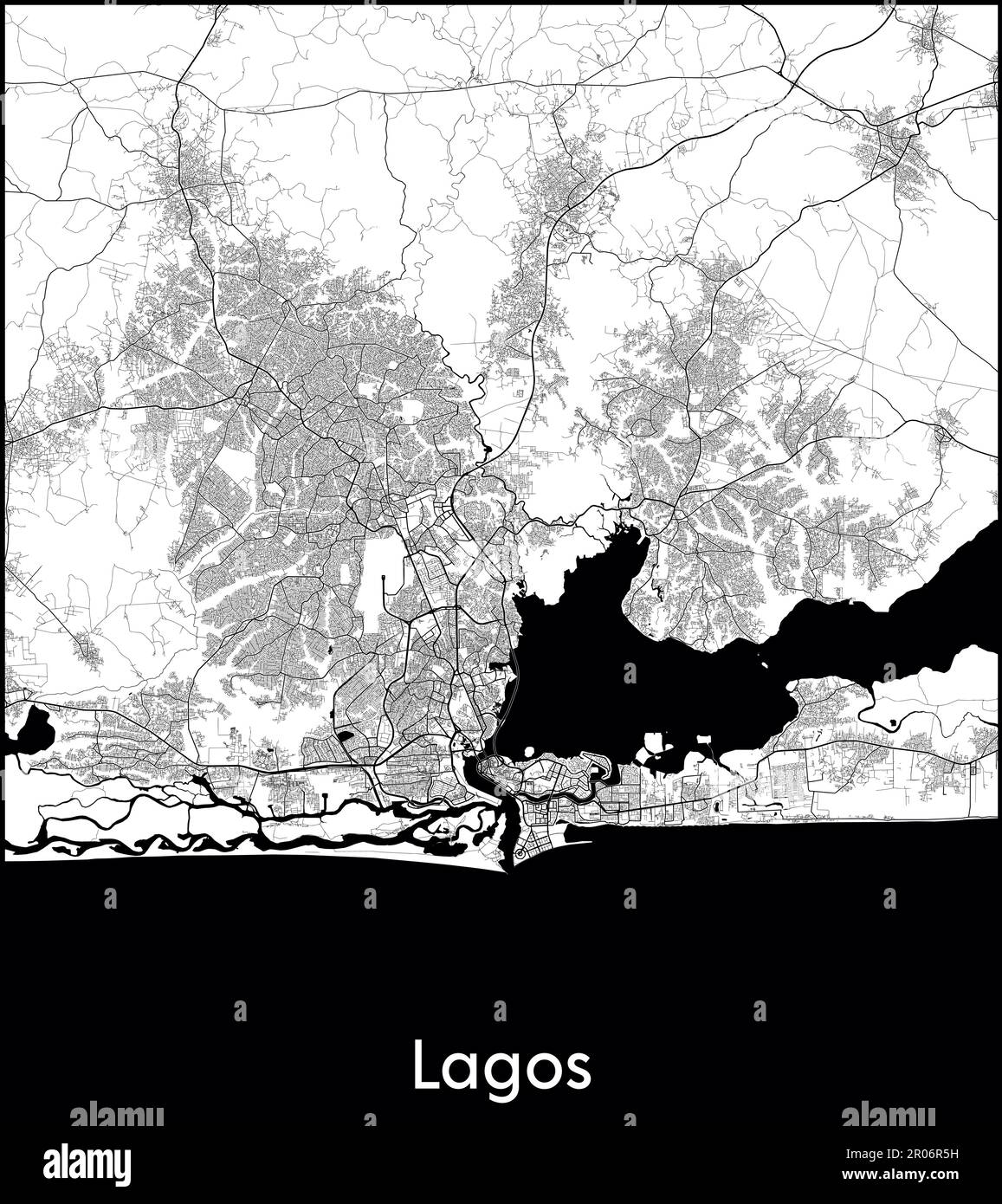 Carte de la ville Afrique Nigeria Lagos illustration vectorielle Illustration de Vecteur