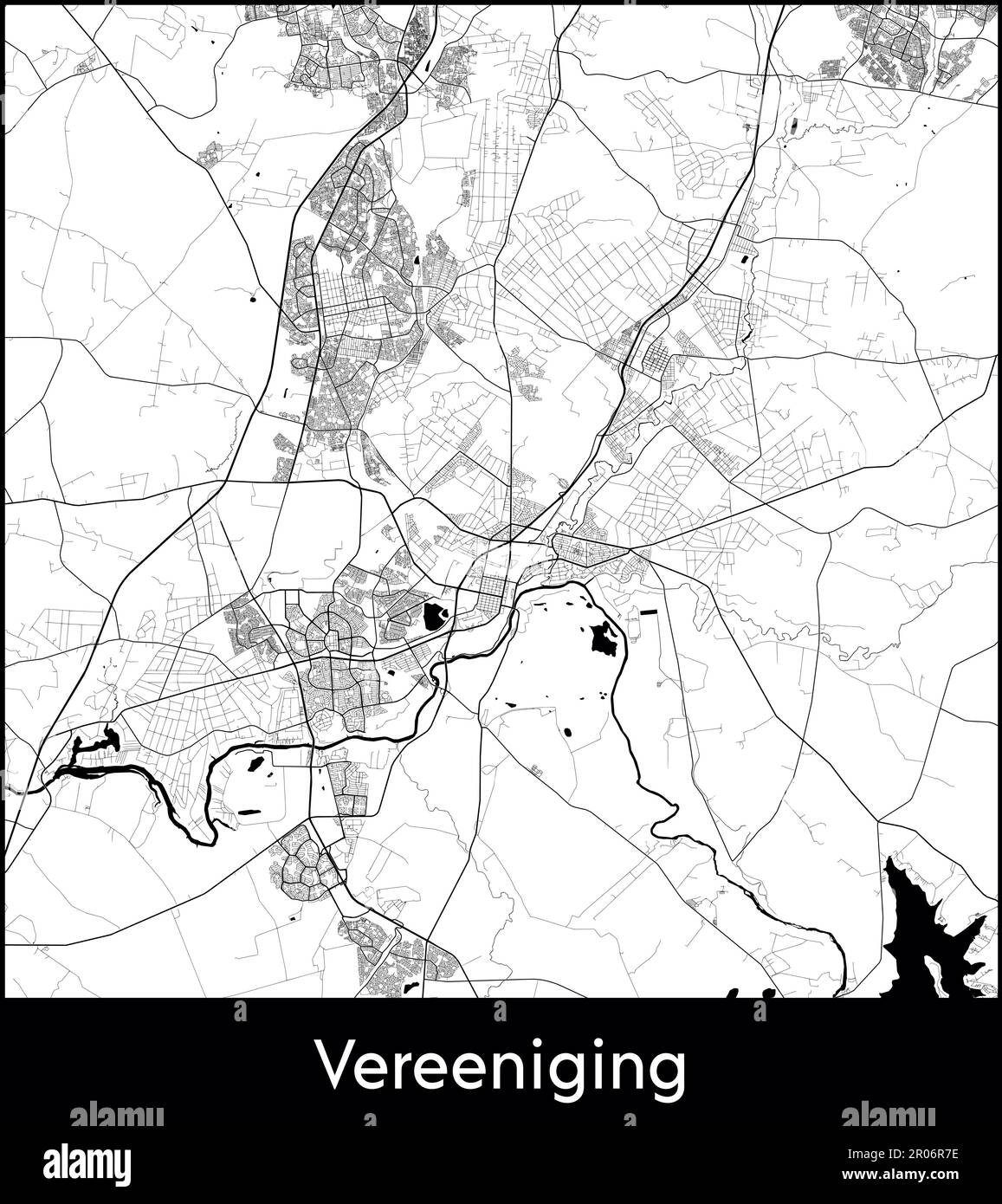 Carte de la ville Afrique Afrique Afrique du Sud Vereeniging illustration vectorielle Illustration de Vecteur