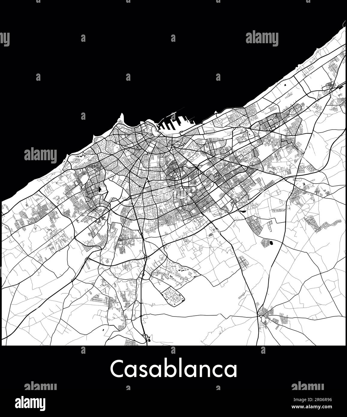 Carte de la ville Afrique Maroc Casablanca illustration vectorielle Illustration de Vecteur