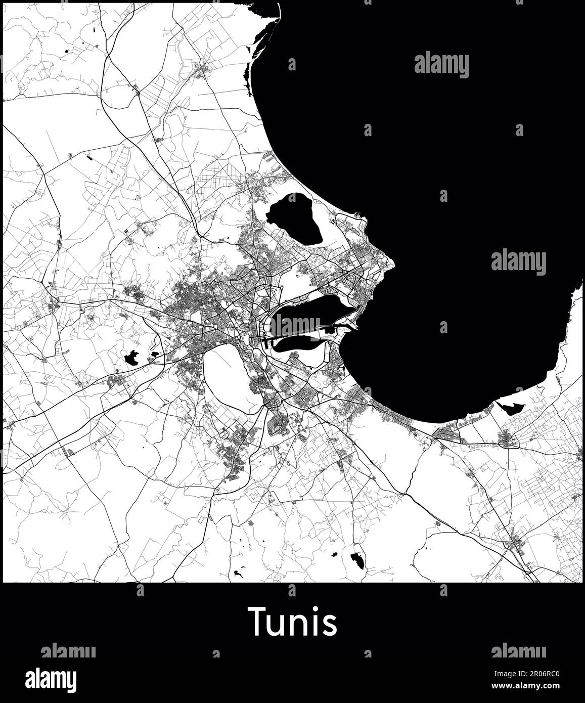 Carte de la ville Afrique Tunisie Tunis illustration vectorielle Illustration de Vecteur