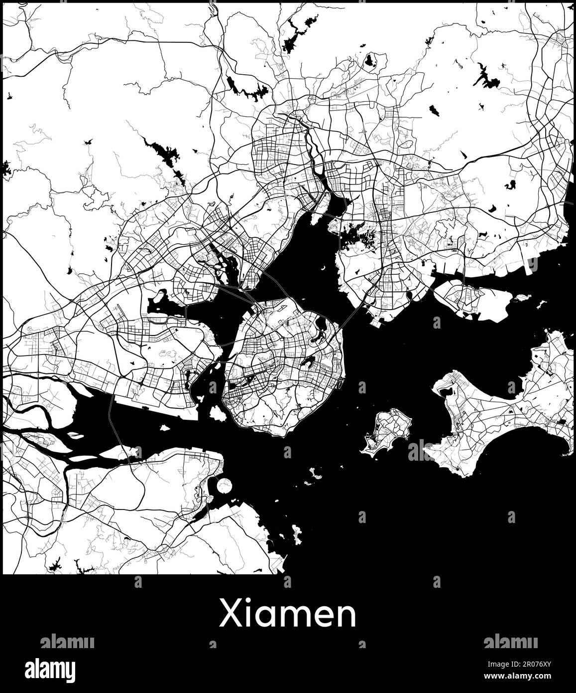 Carte de la ville Asie Chine Xiamen illustration vectorielle Illustration de Vecteur