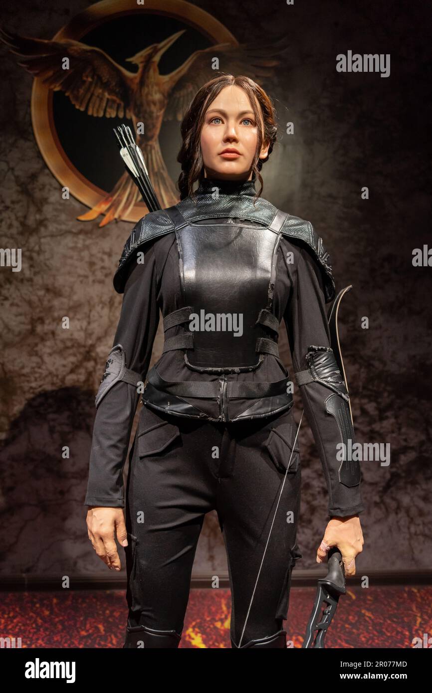 Shah Alam, Malaisie - 17 avril,2023 : la figurine de cire de Jennifer Lawrence exposée au tapis rouge 2 dans I-City Shah Alam. Banque D'Images