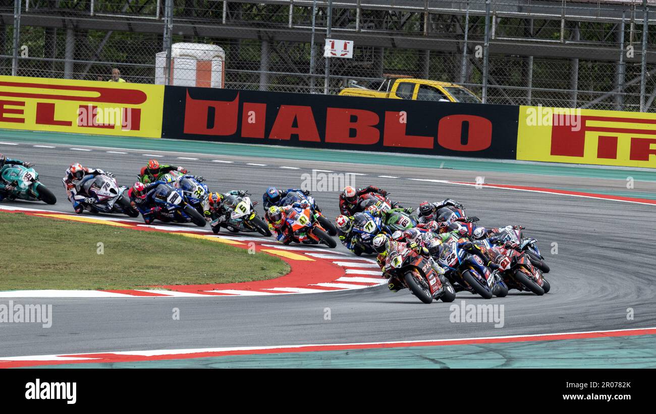 Barcellona, Espagne. 07th mai 2023. Circuit de Barcelone-Catalunya, Barcellona, Espagne, 07 mai 2023, Circuito di Barcellona, Barcellona - Spagna 3-5 maggio 2023 Race2 pendant Prosecco DOC Catalunya Round FIM Superbike World Championship 2023 - Race2 - World Superbike - SBK Credit: Live Media Publishing Group/Alay Live News Banque D'Images