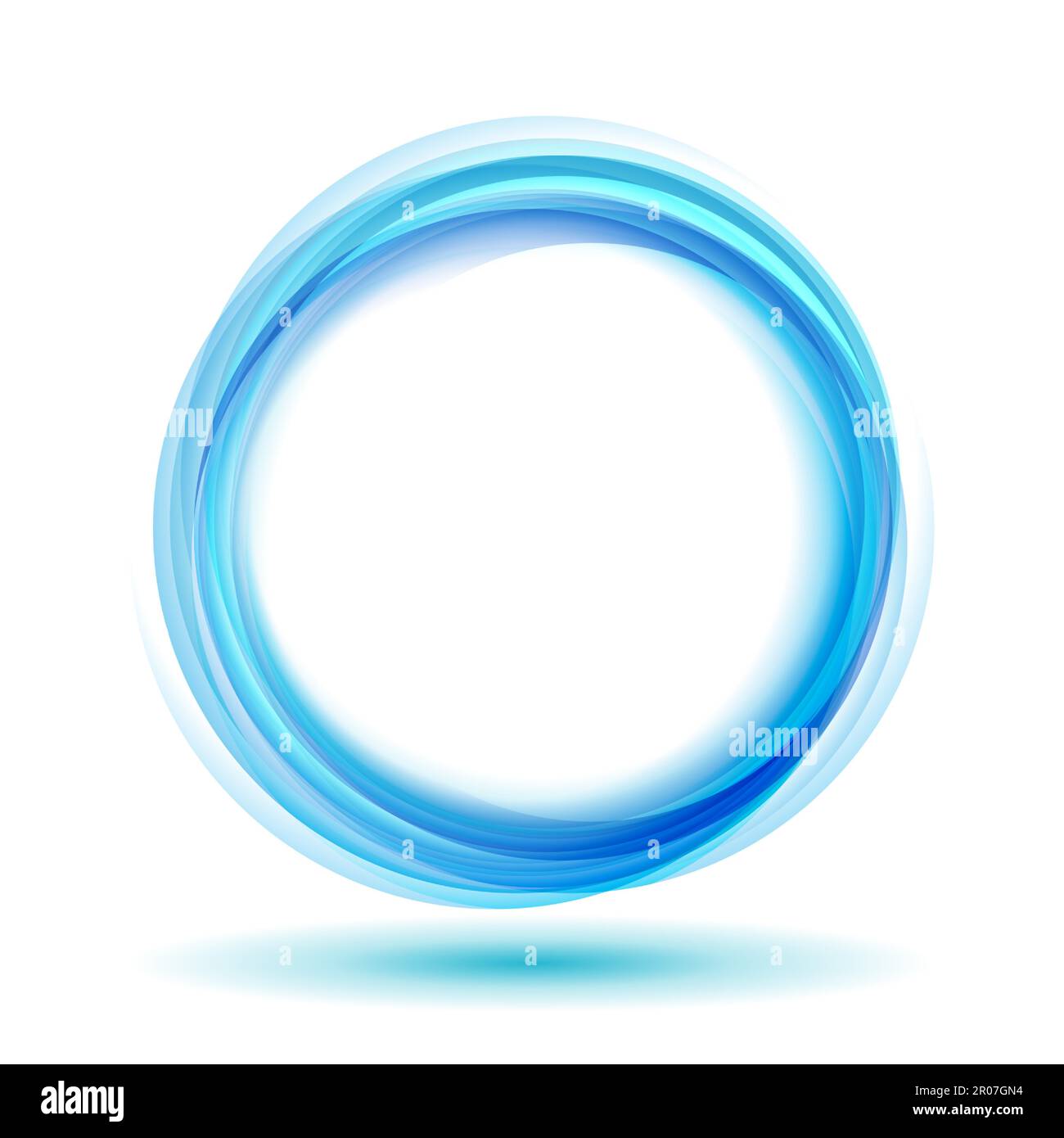 Arrière-plan vectoriel abstrait cercle bleu ondulé. Entourez les lignes. Cercles bleus. Abstrait cercles vagues. Bleu cercle transparent isolé sur blanc Illustration de Vecteur