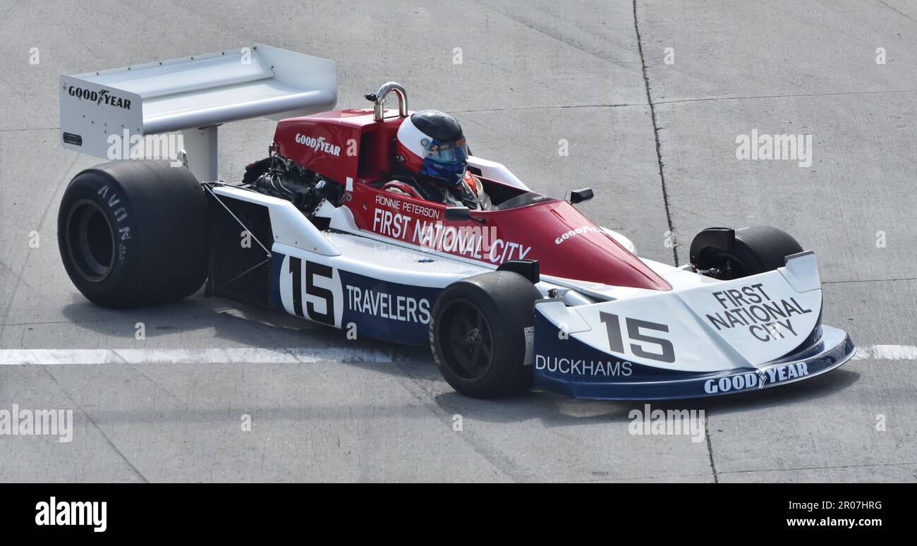 Le 761 mars au Grand Prix de long Beach, conduit par Ronnie Peterson pendant la saison 1976 F1. Banque D'Images