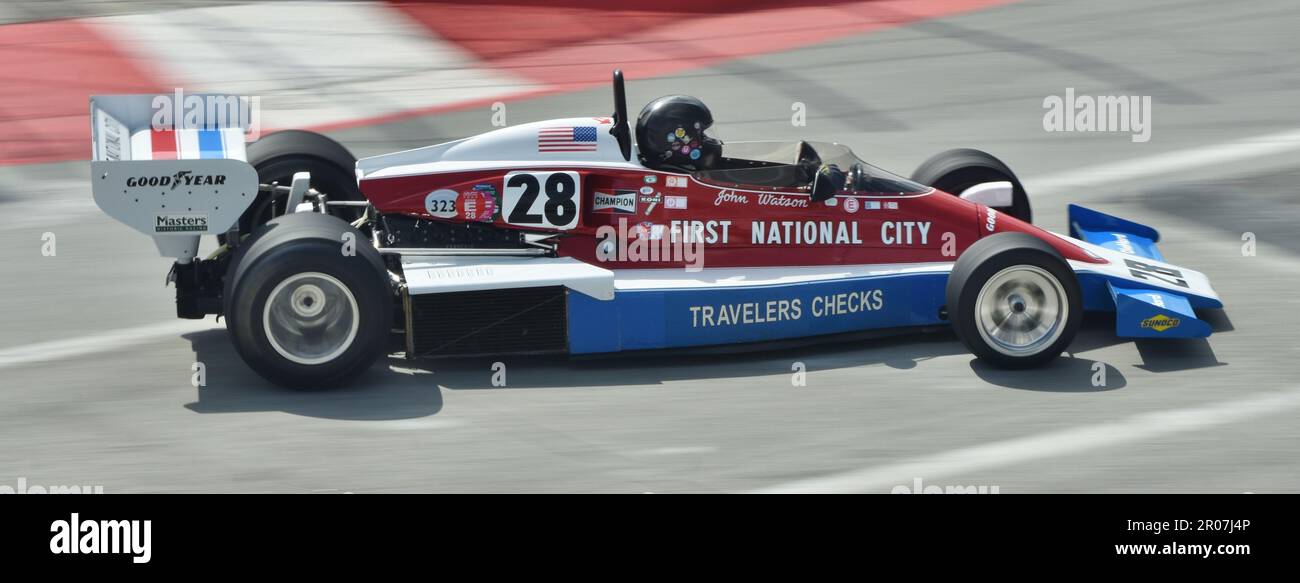 Le Penske PC4 au Grand Prix de long Beach, conduit par John Watson pendant la saison 1976 F1. Banque D'Images