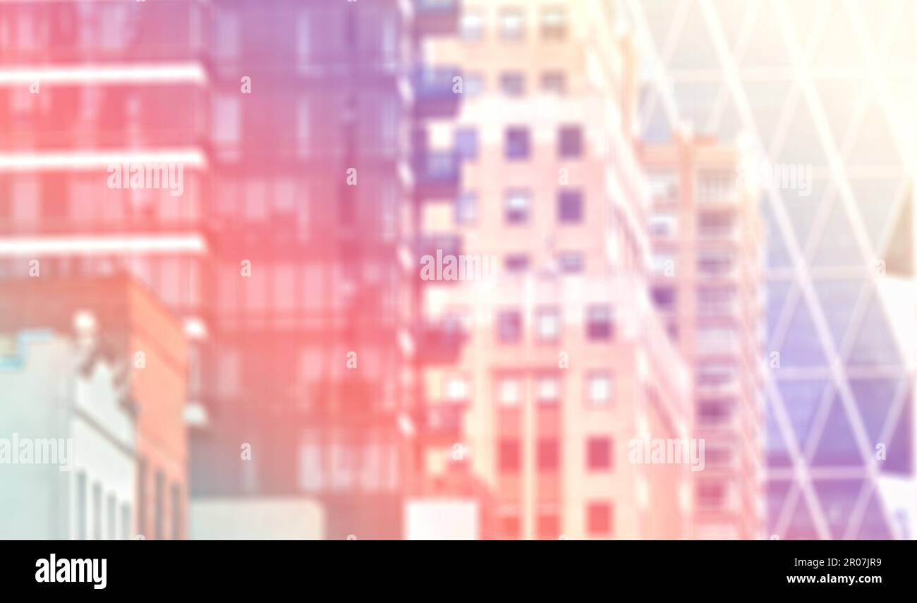 Photo floue du paysage urbain de New York, arrière-plan urbain abstrait, États-Unis. Banque D'Images