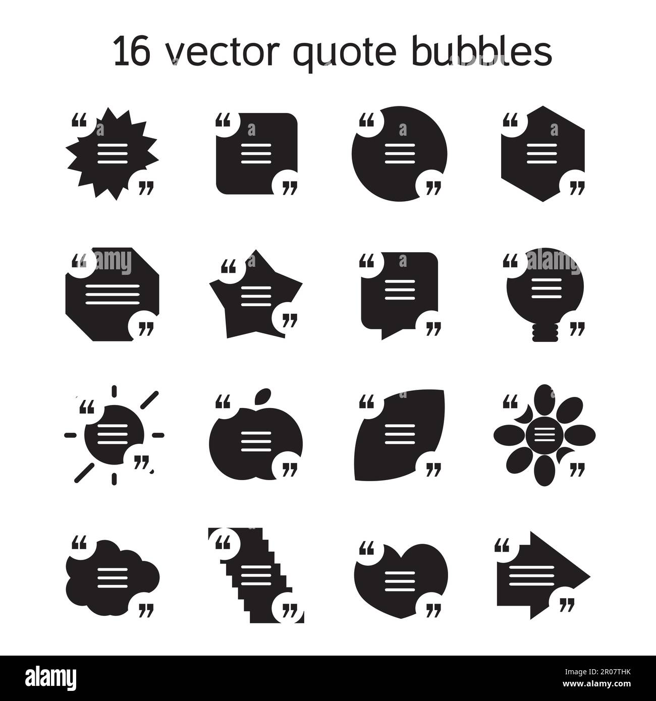 Ensemble de modèles de square citation Texte bulle dans différentes vues. Citation de motivation. Vector Illustration de Vecteur