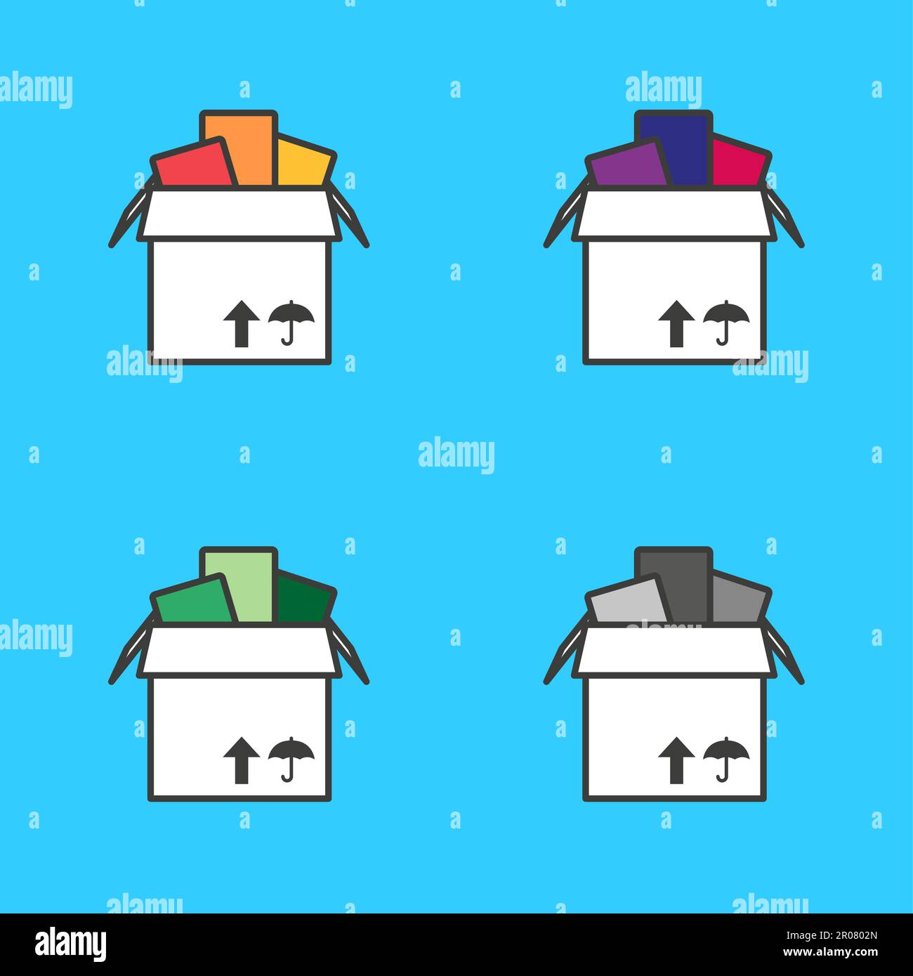 Carton plein pour le stockage, le logo boutique Illustration de Vecteur