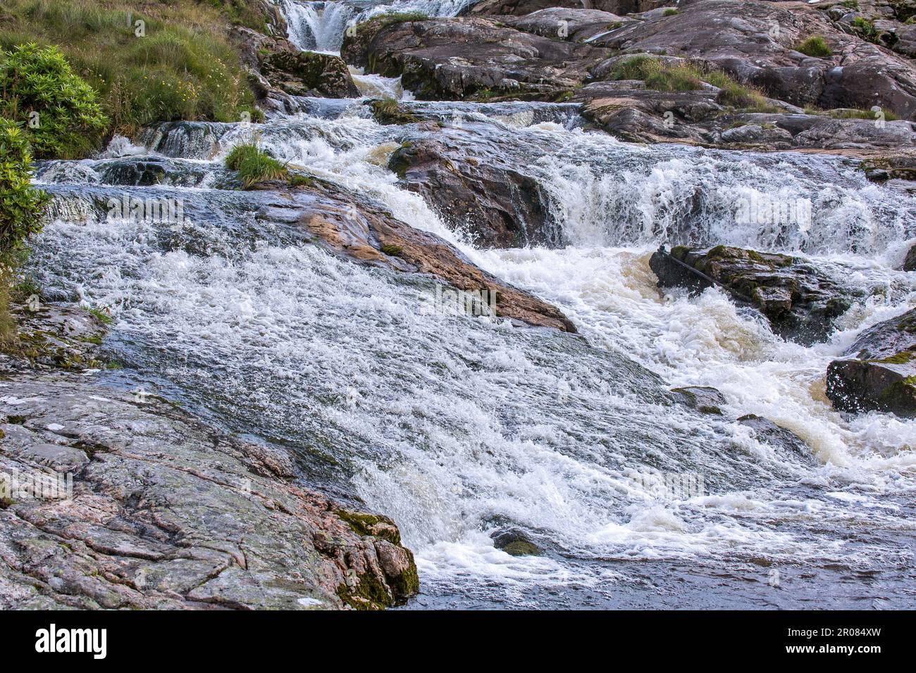 Chute d'eau à rugissement, Amhuinnsuidhe, Harris, Isle of Harris, Hebrides, Outer Hebrides, Îles de l'Ouest, Écosse, Royaume-Uni, Grande-Bretagne Banque D'Images