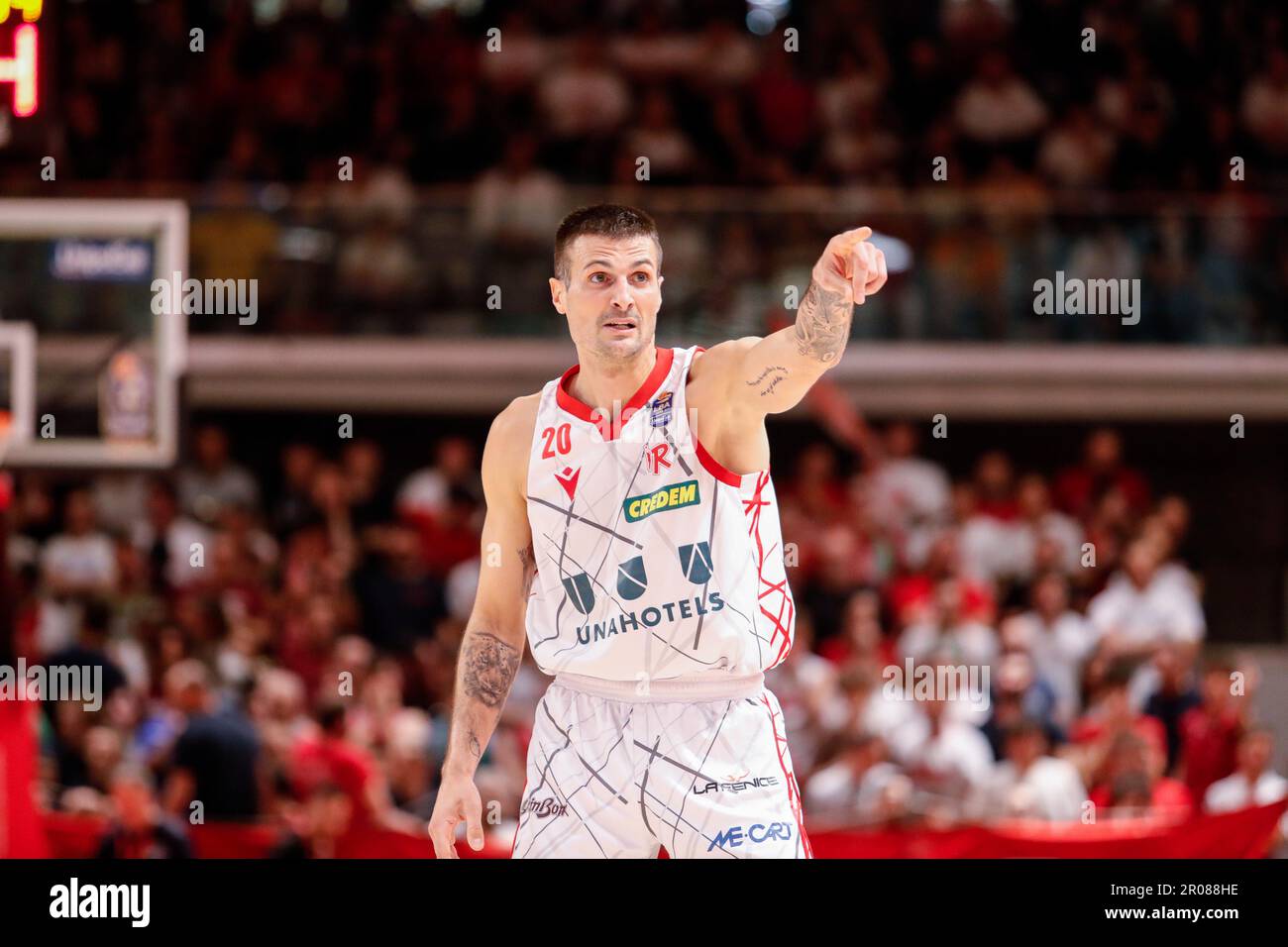 Reggio Emilia, Italie. 07th mai 2023. PalaBigi, Reggio Emilia, Italie, 07 mai 2023, Andrea Cinciarini (Unihotels Reggiana) pendant UNAHOTELS Reggio Emilia vs Dolomiti Energia Trentino - Italian Basketball Serie A Championship Credit: Live Media Publishing Group/Alay Live News Banque D'Images