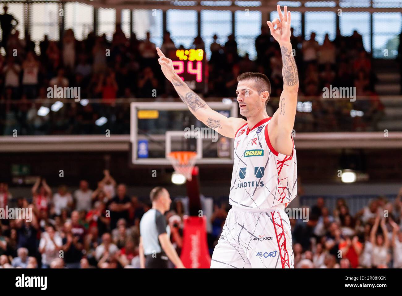 Reggio Emilia, Italie. 07th mai 2023. PalaBigi, Reggio Emilia, Italie, 07 mai 2023, Andrea Cinciarini (Unihotels Reggiana) pendant UNAHOTELS Reggio Emilia vs Dolomiti Energia Trentino - Italian Basketball Serie A Championship Credit: Live Media Publishing Group/Alay Live News Banque D'Images