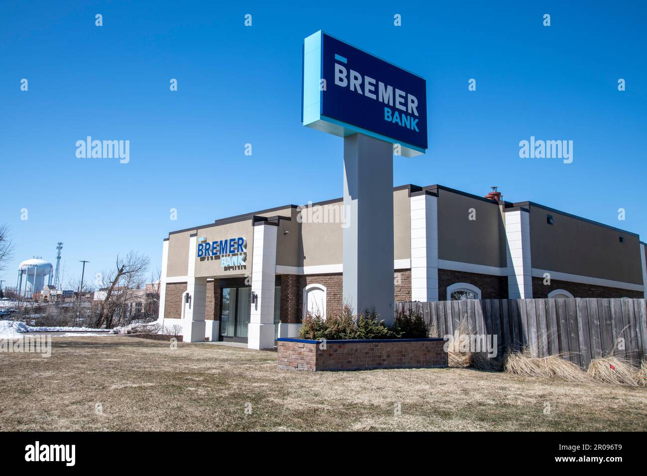 Roseville, Minnesota. Bremmer Bank offrant des services bancaires, hypothécaires, d'investissement, de gestion de patrimoine, de fiducie et d'assurance au Minnesota, au Dakota du Nord et au WISCO Banque D'Images