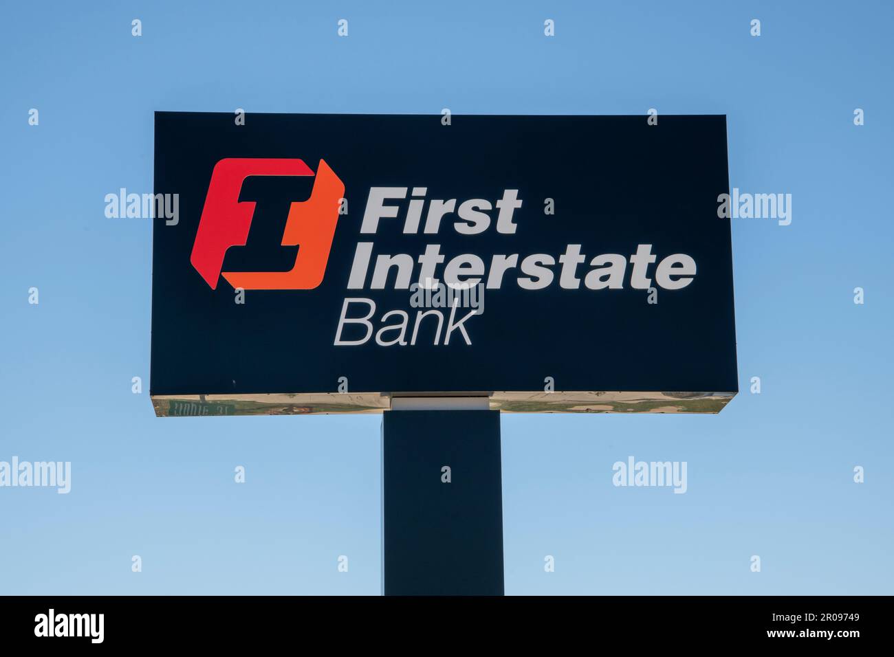 Creston, Iowa. Première banque Interstate. First Interstate est une banque communautaire dont le siège social se trouve à Billings, Montana, et qui compte plus de 300 succursales. Banque D'Images