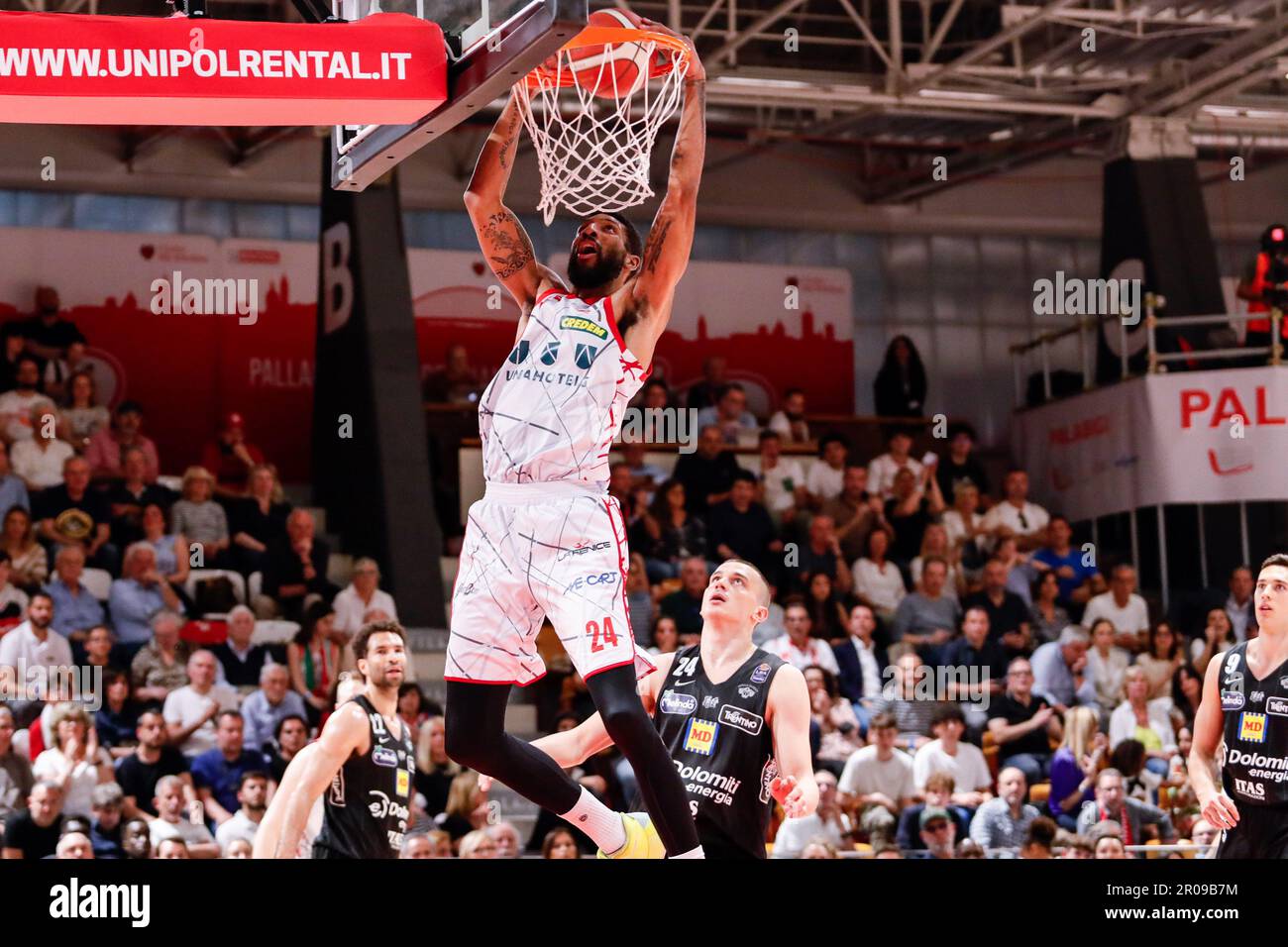 Reggio Emilia, Italie. 07th mai 2023. PalaBigi, Reggio Emilia, Italie, 07 mai 2023, Marcus Lee (Unihotels Reggiana) pendant UNAHOTELS Reggio Emilia vs Dolomiti Energia Trentino - Championnat italien de basket-ball Serie A crédit: Live Media Publishing Group/Alay Live News Banque D'Images