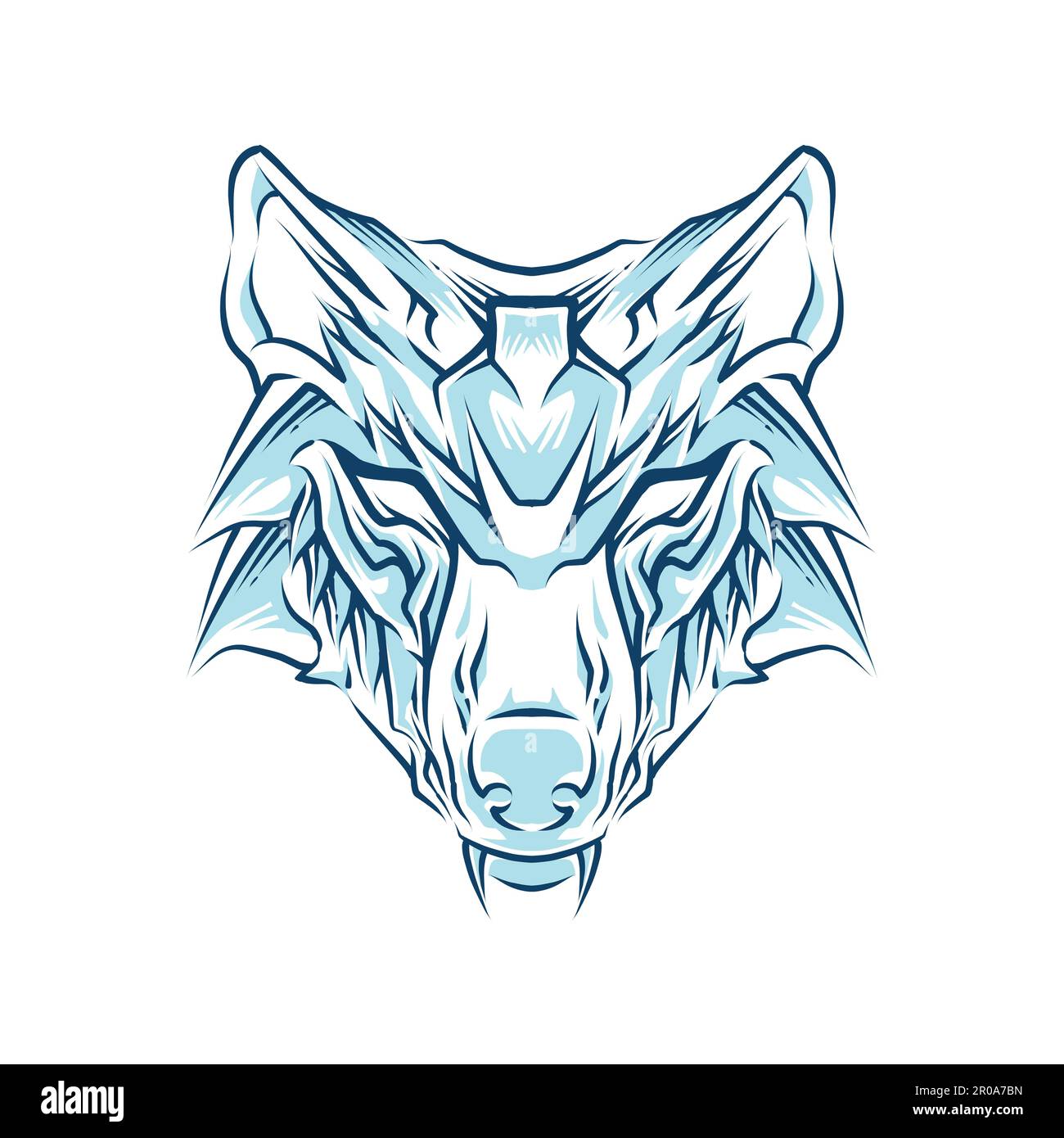 illustration du vecteur de couleur de la tête wolf Illustration de Vecteur