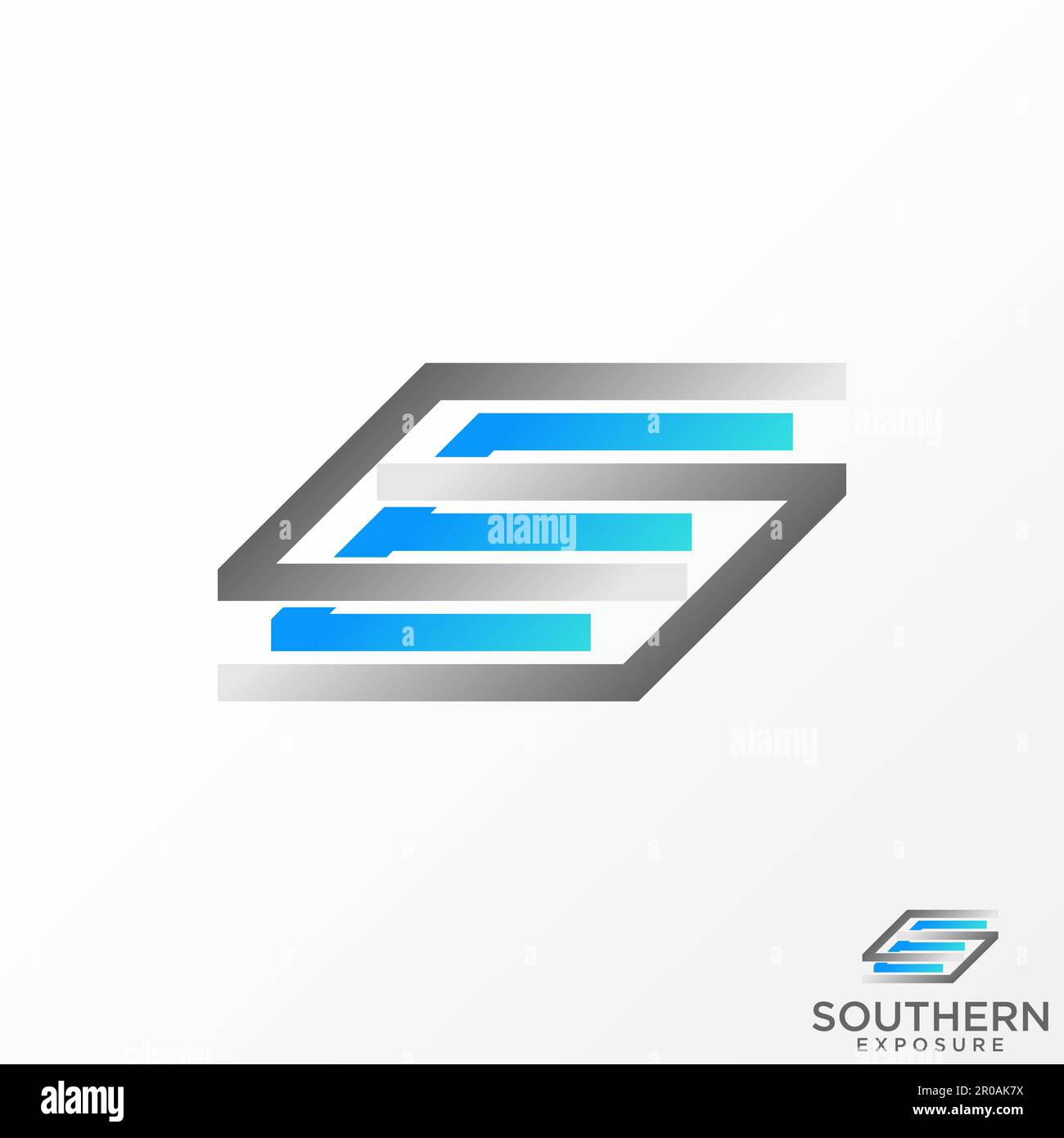 Logo design Graphic concept créatif abstrait premium libre vecteur lettre E ou CEC 3D couper police flip italique lié à la typographie initiale du monogramme Illustration de Vecteur