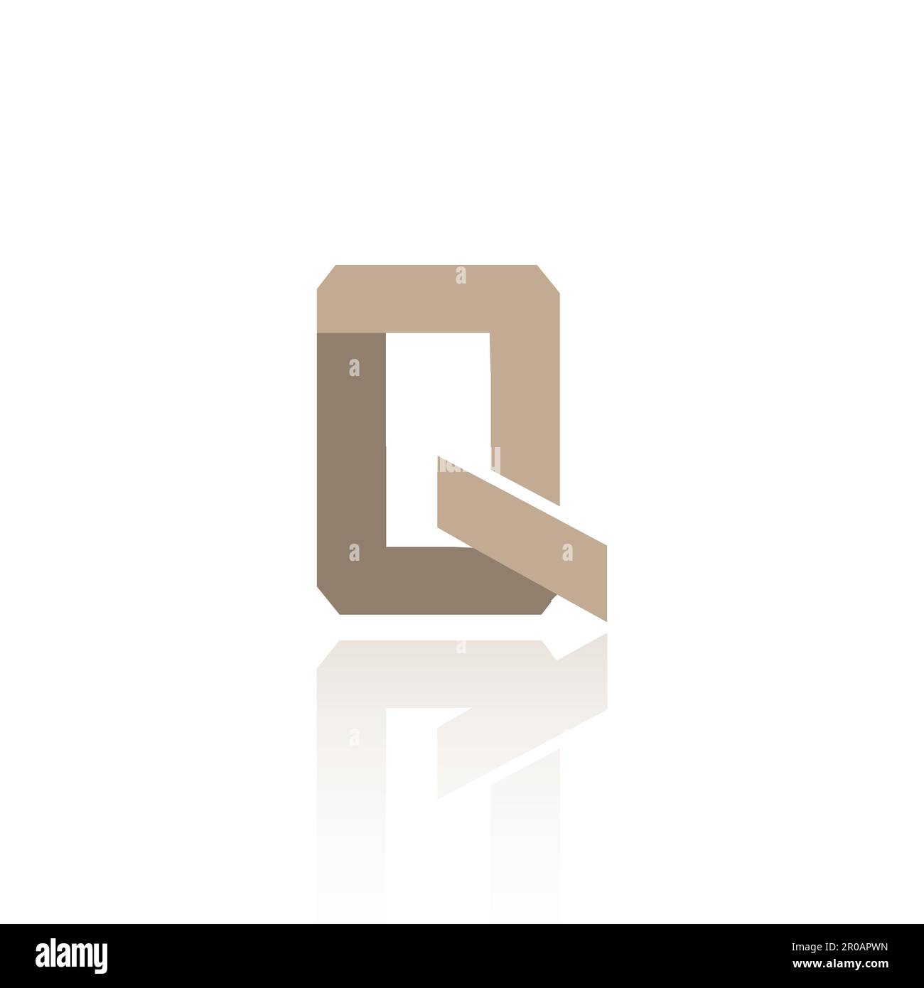 Logo lettre Q avec illustration d'icône de vecteur de réflexion brillant. Symbole lettre minimale élégant. Illustration de Vecteur