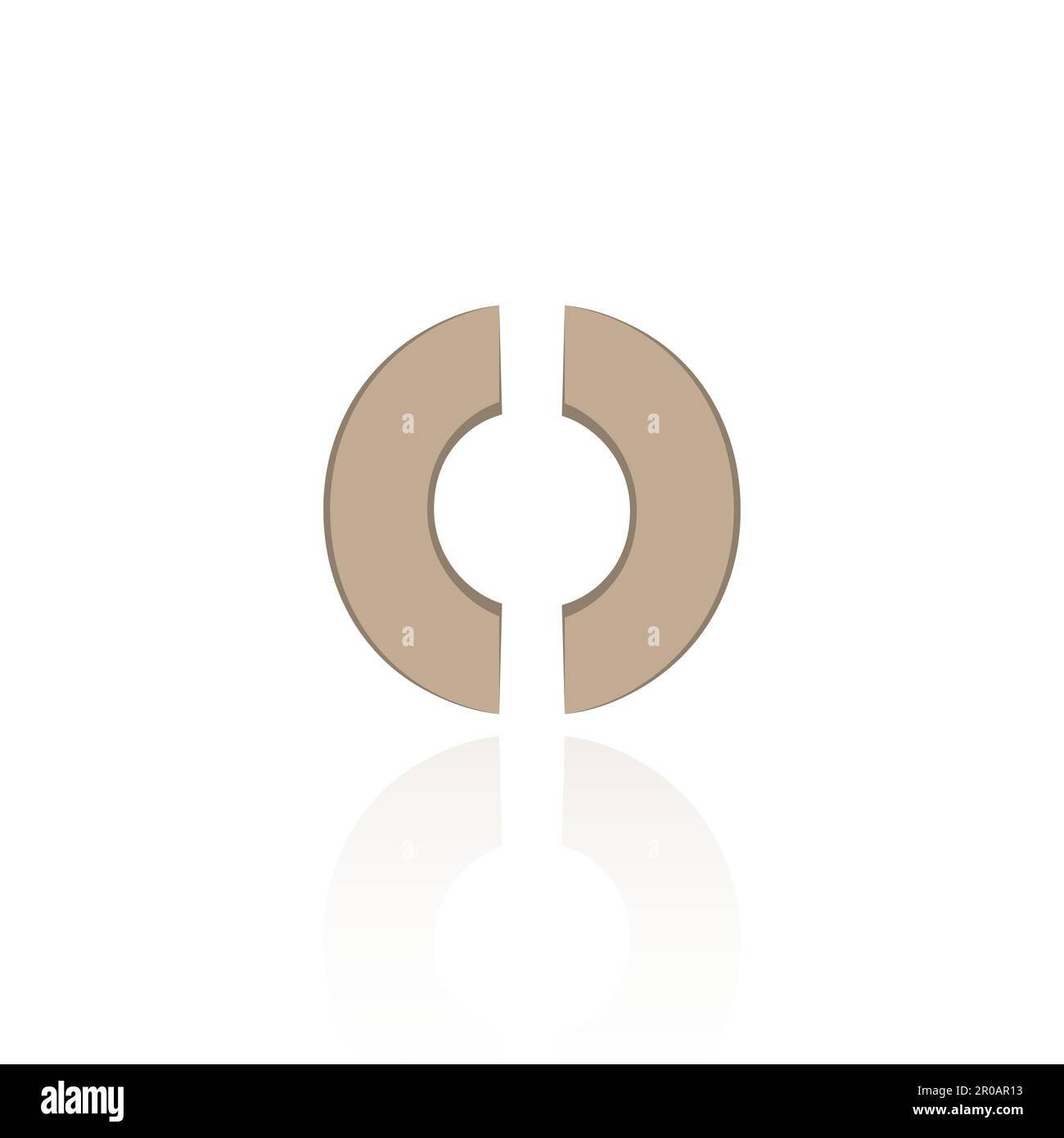 Logo lettre O avec illustration d'icône de vecteur de réflexion brillant. Symbole lettre minimale élégant. Illustration de Vecteur