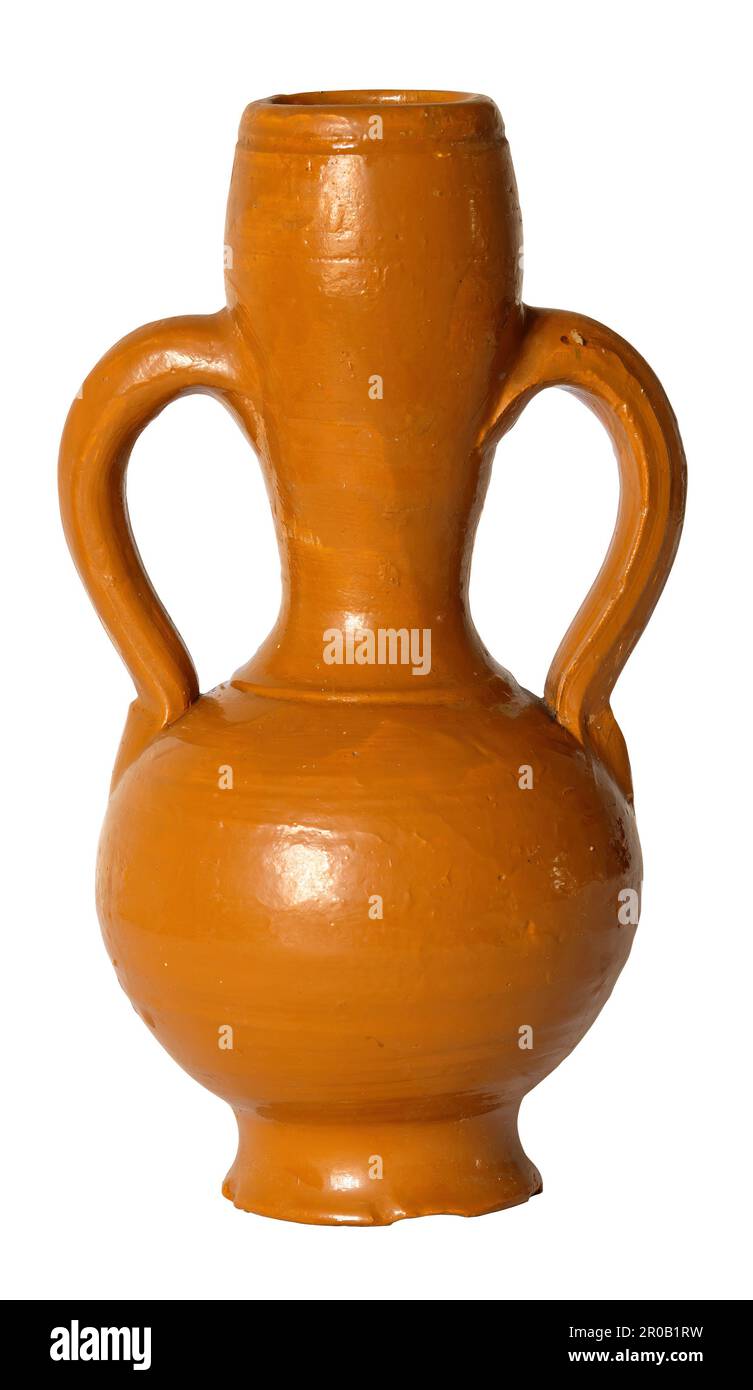 Amphora, amphore romaine classique d'Afrique du Nord, isolée sur fond blanc Banque D'Images