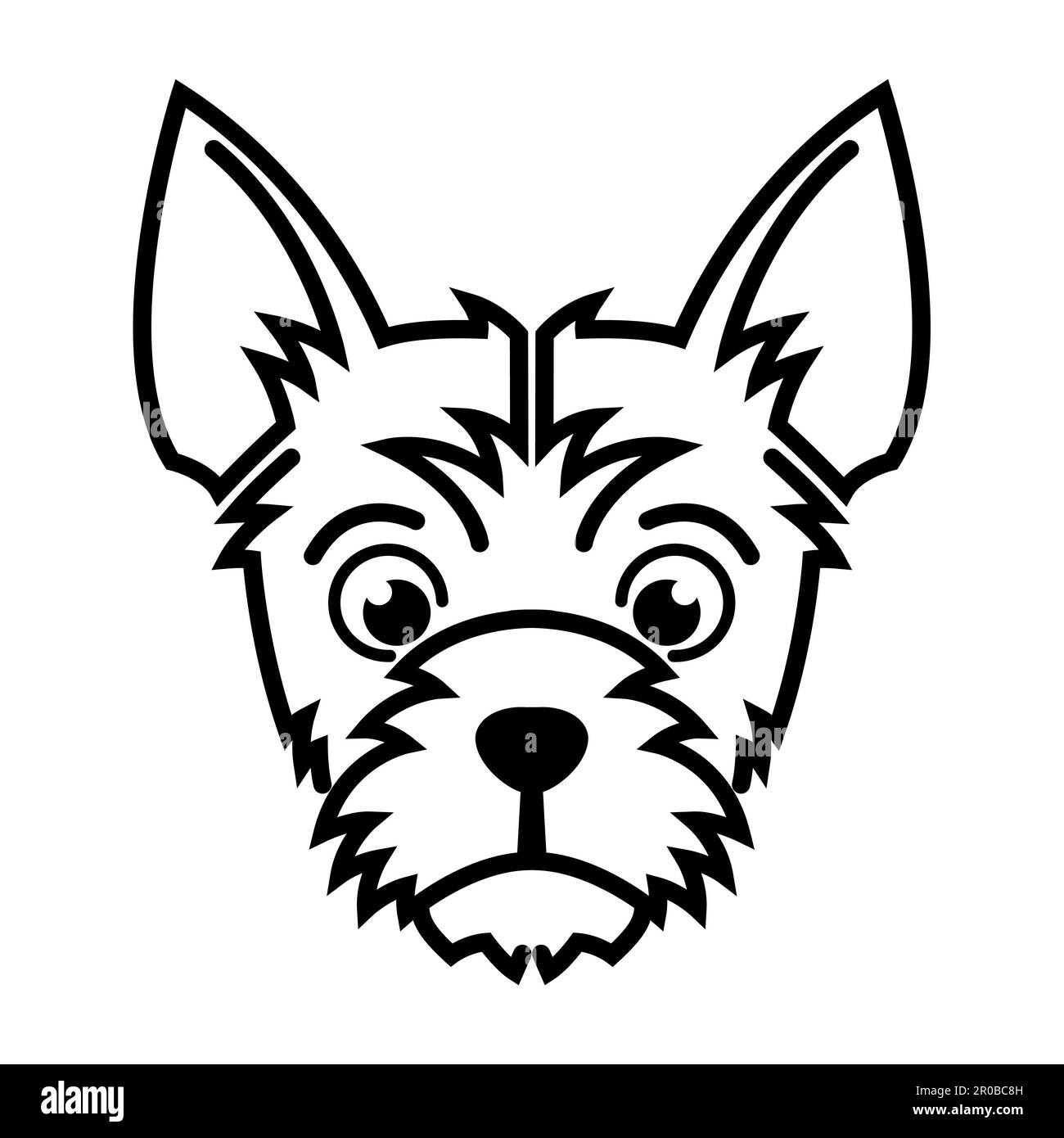 Noir et blanc ligne art de la tête de chien terrier bonne utilisation pour symbole mascotte icône avatar tatouage T logo de chemise ou n'importe quel design Illustration de Vecteur