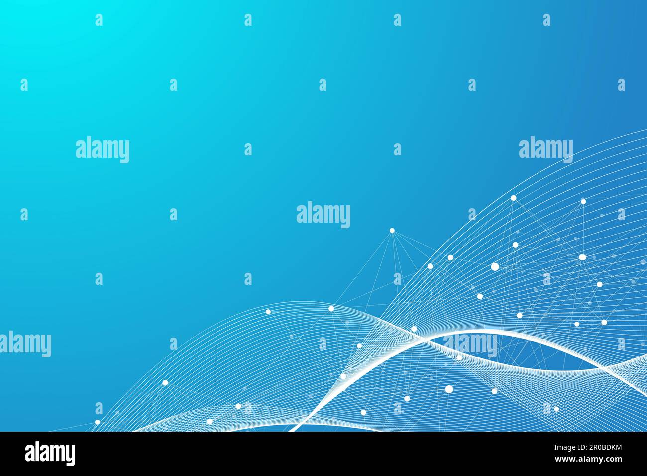 Chiffres résumé fond avec ligne et points, flux d'onde. Réseaux de neurones numériques. Connexion réseau et l'arrière-plan pour votre présentation Banque D'Images