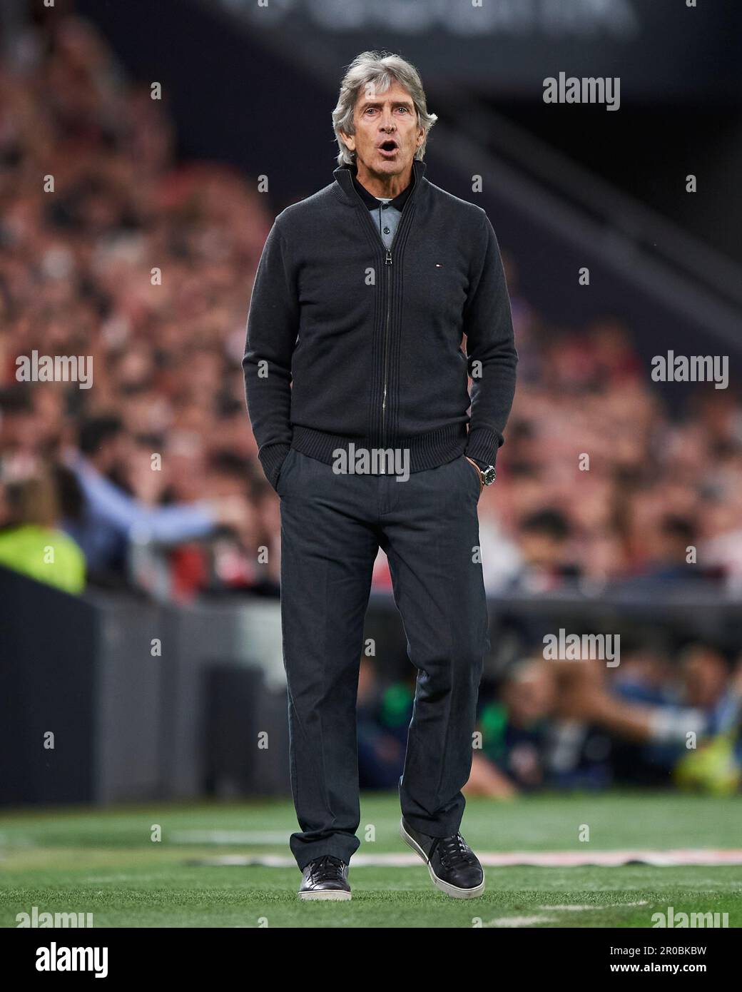 Real Betis entraîneur en chef Manuel Pellegrini pendant le match de la Liga Santander entre le club d'athlétisme et Real Betis au stade de San Mames sur 4 mai 2023, i Banque D'Images