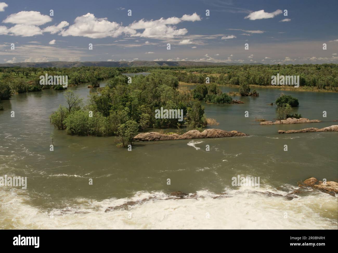 La rivière Ord est une rivière de 651 kilomètres de long (405 miles) dans la région des Kimberley en Australie occidentale. Banque D'Images